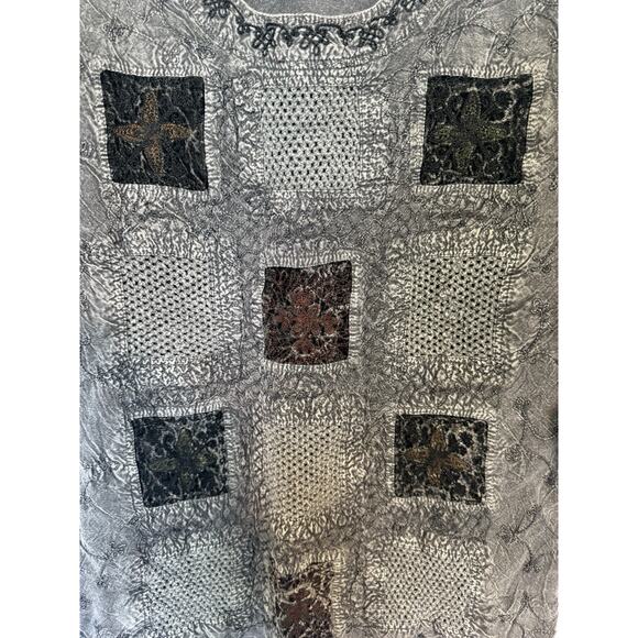 Sacred Thread Women's Boho Geometric Top Free Size 3/4 Sleeve Y2K - Picture 3 of 8